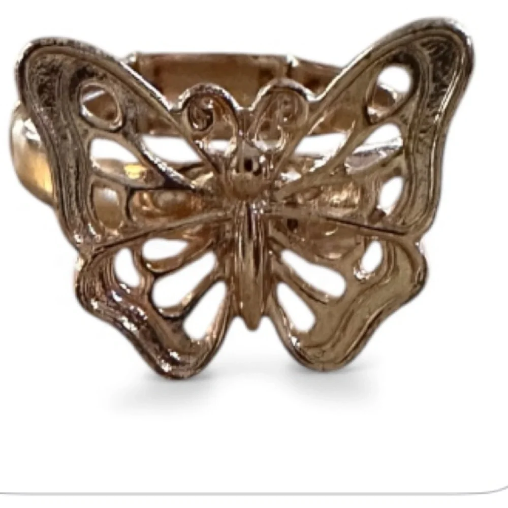 EUC Faux Gold Butterfly Ring